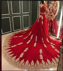 Atiya libas แบบดั้งเดิมอินเดีย/ปากีสถานชุดเจ้าสาวที่ดีงามชุด lehenga choli กับ dozi หนักเย็บปักถักร้อยในอะซิเตทสำหรับงานแต่งงาน - Product Image 1