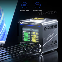 Chargeur de bureau multi-ports en métal MECHANIC G-POWER GaN 160W avec charge sans fil 15W QC4.0 pour iPhone iPad