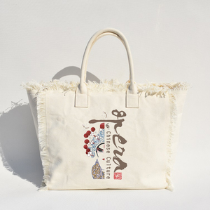 Borsa Tote in cotone da donna con Design stampato stile Eco China grande borsa Shopper - Product Image 6