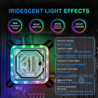 Socooler SO-C55X Premium, kepala pendingin air CPU kinerja tinggi casing komputer pendingin air untuk bermain game