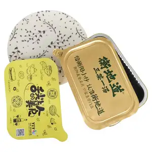 Luckytime özel boyut kare şekli alüminyum folyo kapak peynir Tofu yoğurt dikdörtgen konteyner için