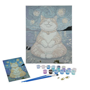 Kit de Peinture Numérique Acrylique DIY pour Adultes – <span class=keywords><strong>Toile</strong></span> à Peindre Style Dessin Animé Fait Main – Idéal pour Débutants – Ensemble Facile – Parfait pour les Fêtes - Product Image 2