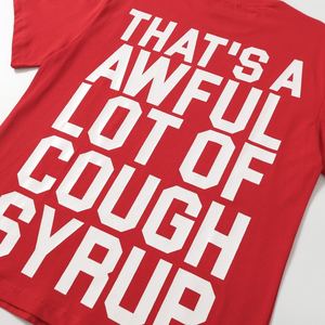 T-Shirt da Uomo Personalizzate OEM con Stampa Vintage, 100% Cotone Pesante, Manica Corta Casual, Stampa 'COUGH SYRUP' - Product Image 2