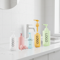 Bouteilles de lotion en plastique PET recyclé givré blanc avec pompe 200 ml pour masque facial, crème pour le visage, shampoing, après-shampoing, sérum pour la peau, soins de la peau