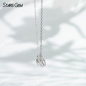 Collar con Colgante de Diamante Unisex Starsgem de 0.26ct, Corte Brillante Redondo de 3.6mm, Diamante Cultivado en Laboratorio, Oro Blanco de 18K, Color Clásico D - Product Image 3