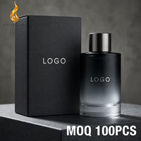 Ensemble de parfums de luxe à étiquette privée, flacon noir dégradé, logo personnalisé, parfum ambré vanillé intense, parfum de niche, brume parfumée OEM ODM