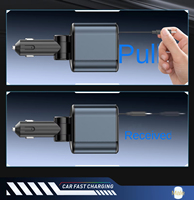 Cargador de Coche Starry Sky C9 de Alta Gama con Adaptador de Carga Rápida de 120 W, Cable Retráctil, Multifunción 1 en 4, Pantalla Digital