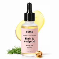 Huile capillaire BEIKE aux plantes, romarin et biotine pour massage du cuir chevelu, traitement favorisant la repousse des cheveux, prévention de la casse, nourrit les cheveux secs et les lisse.