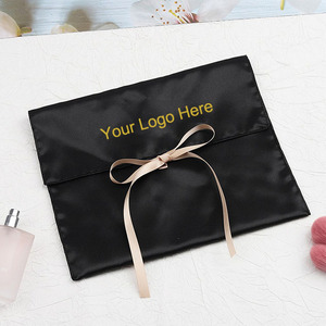 Bolsa de Almacenamiento de Cosméticos y Extensiones de Cabello con Logotipo Personalizado, Bolsa de Regalo de Seda de Lujo, Bolsa de Satén para Guardar Pelucas - Product Image 1