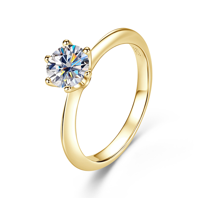 0.5ct moissanite Yellow Gold