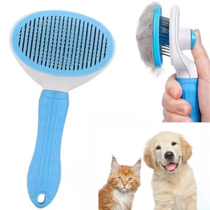 Best Seller <span class=keywords><strong>Pet</strong></span> toelettatura forniture spazzola per rimozione dei capelli pettine antiscivolo manico autopulente spazzola per cane gatto - Product Image 1