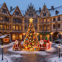 Lanternes de Noël Extérieures Étanche Grandes Luminaires Suspendus pour Visites Nocturnes, Foires, Places et Célébrations