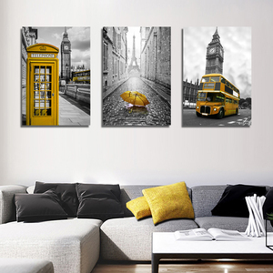 Cuadro de ciudad moderno impreso lienzo conjunto de arte con marco - Product Image 4