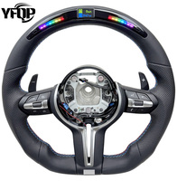 Volant de Sport Personnalisé pour Modèles BMW F10 F18 F11 M6 M3 M4 M5 E81 F20 Forgé en Véritable Fibre de Carbone