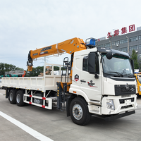 Grue de camion télescopique lourde de 12 tonnes, double commande, pompe hydraulique, hauteur de levage de 21 m, moteur et engrenages JIUBANG pour la construction
