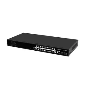 16 Poorten Gigabit Ethernet Netwerkswitch L2 Beheerde Glasvezel Poe-Switches Met 5 Combo-Poort