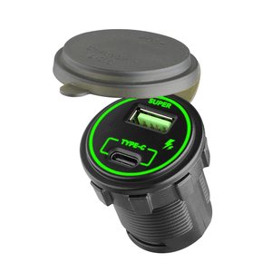 Chargeur <span class=keywords><strong>de</strong></span> <span class=keywords><strong>voiture</strong></span> USB+Type-C à charge rapide Youliang OEM 12-24V PD+QC3.0 Chargeur <span class=keywords><strong>de</strong></span> <span class=keywords><strong>voiture</strong></span> USB rond - Product Image 1