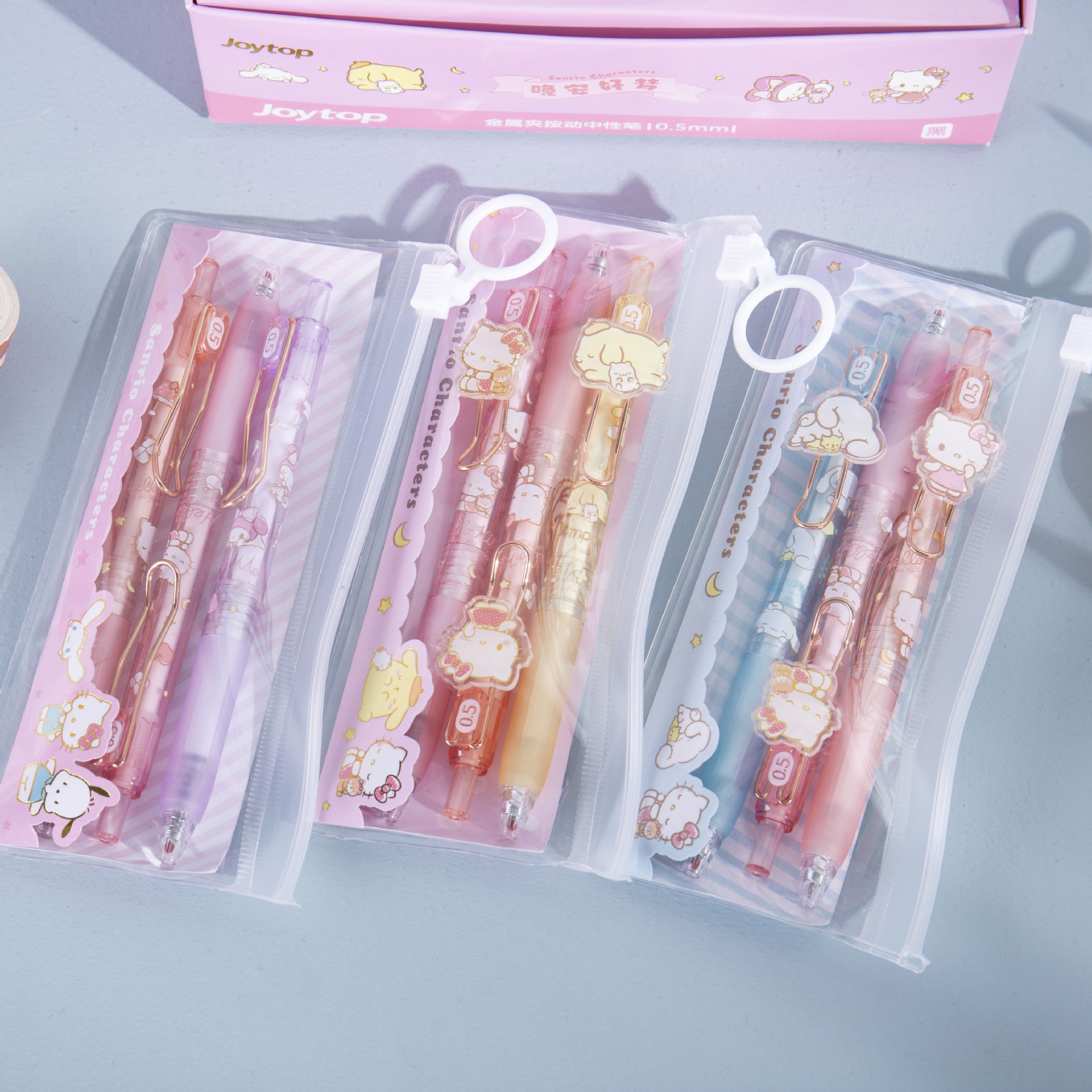 Набор выдвижных гелевых ручек Joytop-Cute Cartoon, 0,5 мм, каваи, 3 в 1, мелодия, канцелярские товары, студент, оптовая продажа, 3834