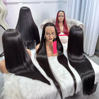 Wig Rambut Asli Vietnam Tanpa Lem, Model Bone Straight, Lace Front, Wig Rambut Manusia India 13x6, Wig Closure Hd Lace Frontal Murah