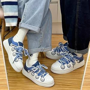 Venta al por mayor de moda de las mujeres de la plataforma de la zapatilla de deporte de moda con cordones Casual de piel sintética cómoda suela gruesa <span class=keywords><strong>tenis</strong></span> zapatos para caminar - Product Image 4