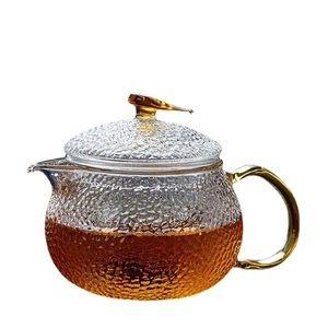 Tetera de vidrio martillado con tapa, resistente al calor, juego de té Kung Fu de gran capacidad para estufa eléctrica de cerámica - Product Image 4