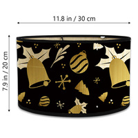 Abat-jour de lampe de table en bambou en forme de tambour, douille E27, couvercle occultant pour salon, chambre à coucher, suspension murale, impression UV