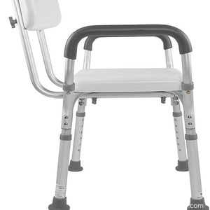 Chaise de douche avec accoudoirs et dossier amovibles, hauteur réglable, équipement de sécurité pour salle de bain pour personnes âgées - Product Image 2