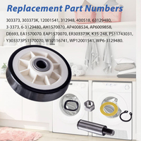 Kit de rouleaux de support de tambour de sèche-linge 2001541 303373K compatible avec les sèche-linges Maytag Crosley, remplace 12001541VP W10116741