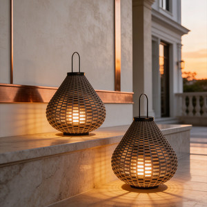 Lámpara Solar LED de Mimbre para Exteriores, Resistente al Agua IP65, Decoración de Jardín, Luz de Paisaje para Balcón, Alimentada por Batería - Product Image 2
