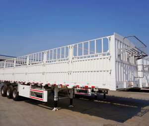 Remolque de camión semirremolque para transporte a granel con valla y 3 ejes, capacidad de 60 toneladas, para ganado. Tipo de producto: Remolques de camión. - Product Image 5