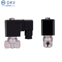 Vanne solénoïde miniature haute pression normalement fermée DKV 2W AC220V/DC24V en laiton et acier inoxydable, mini vanne solénoïde électrique