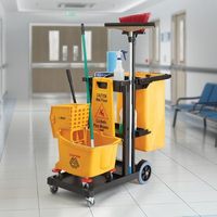 Chariot de Nettoyage en Plastique pour Hôpitaux et Hôtels, Chariot de Concierge Pliable pour Entretien et Service de Femme de Chambre, Carrello Pulizie