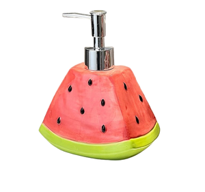 Dispenser di Sapone per <span class=keywords><strong>Bagno</strong></span> a Forma di Anguria - Contenitore in Ceramica per Lozione Liquida per Doccia - Product Image 2