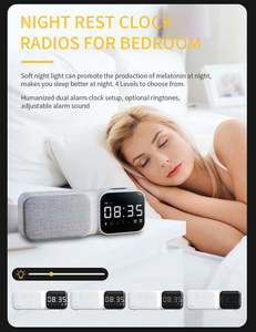 Système audio stéréo HIFI multifonctionnel avec support pour carte TF, entrée AUX, basses puissantes, haut-parleur sans fil Bluetooth avec réveil - Product Image 2