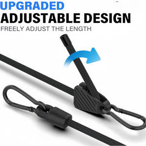 Ensemble de cordes élastiques rondes réglables avec mousqueton, best-seller transfrontalier, pour le camping, le cyclisme, la fixation de bagages et de cargaisons - Product Image 2