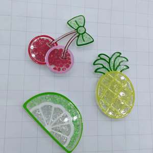 Cartone animato acrilico ciondoli frutta unicorno limone gelato cuore con strass decorazione artigianale per cassa del telefono scarpe - Product Image 5