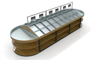 Modern supermarkt fruit- en groentepresentatierek, meerlaags, voor complete supermarktprojecten