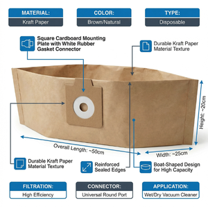 Sacs à poussière en papier manuels personnalisés de remplacement pour aspirateurs <span class=keywords><strong>Nilfisk</strong></span> <span class=keywords><strong>GD930</strong></span>/DP9000 – Écologiques, haute efficacité, pièces détachées pour aspirateurs avec garantie 1 an - Product Image 3