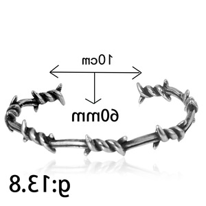 yunnique Pulsera Abierta Trenzada con Espinas, Plata Tibetana, Joyería Unisex, Diseño de Púas - Product Image 2