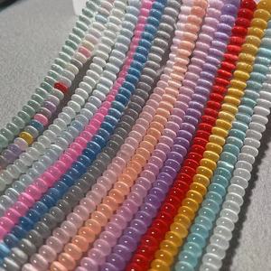Cuentas espaciadoras de cymofano estilo dopamina de 3*6mm de colores, cuentas de piedra ojo de gato - Product Image 1