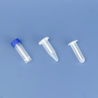 Tube à centrifuger transparent de laboratoire médical biotech en plastique 15 ml, 50 ml, 1,5 ml, 2 ml
