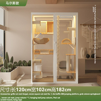 Vente en gros : Cage d'intérieur moderne et spacieuse pour chat, grande maison pour chat avec porte transparente, villa pour animaux de compagnie pour salon