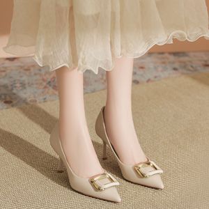 7888A-115 Solid Pointed <b>Toe</b> Pumps Stiletto Heel Buckle Strap Leather Lining Formal Women's Shoes Autumn Winter Fashion - Product Image 2