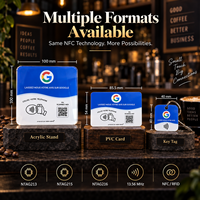 Plaque NFC personnalisée en acrylique étanche avec code QR et support adhésif pour affichage de commentaires – Idéale pour cafés, salons de beauté et cartes de membre