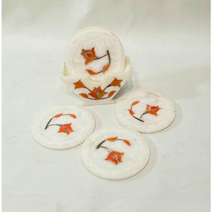 Sous-verres à thé sont un mélange de bois et de marbre offrant à la fois style et prix de gros. - Product Image 1