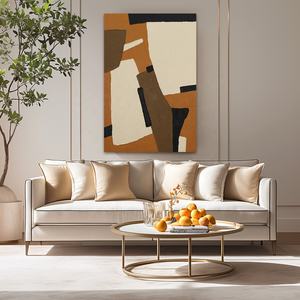 Art mural moderne simple original <span class=keywords><strong>perdu</strong></span> en été brun noir peint à la main texture épaisse huile abstraite salon - Product Image 4