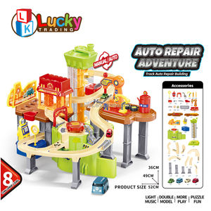Lucky Toys enfants piste de course pour garçon voiture aventure jouet enfant en bas âge rampe véhicule jouets Puzzle <span class=keywords><strong>Rail</strong></span> voiture - Product Image 2