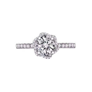 แหวนแต่งงานเพชรทรงกลมเจียระไนแบบบริลเลียนท์ ทองคำ 18k ใหม่ สีขาว G คุณภาพสูง เครื่องประดับหรูหรา - Product Image 4