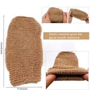 Ensemble de gants en jute, balles de sisal, éponge exfoliante, brosse sèche, éponge loofah, filet de bambou pour le soin corporel et le spa - Product Image 2
