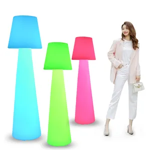 Remote Control Battery-Powered Floor Lamp Color Changing Indoor Outdoor Decorative Bar Table Lamp with Night Light Plastic Body